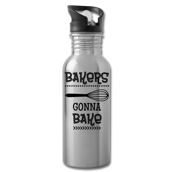 Bakers Gonna Bake Funny Cooking Water Bottle - silver