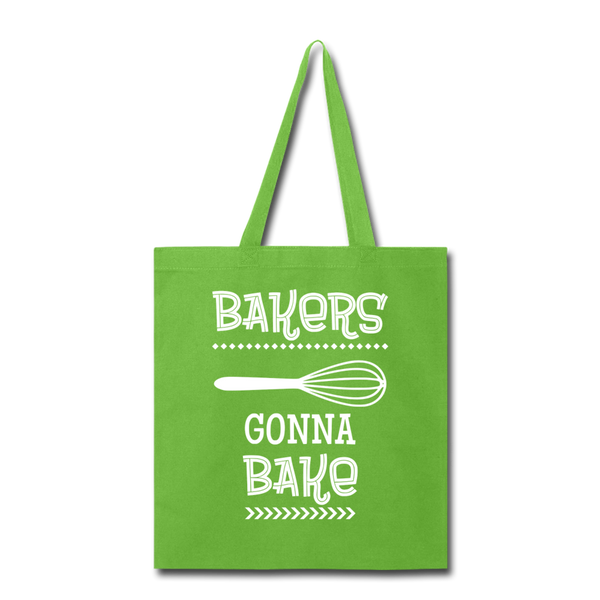 Bakers Gonna Bake Funny Cooking Tote Bag - lime green