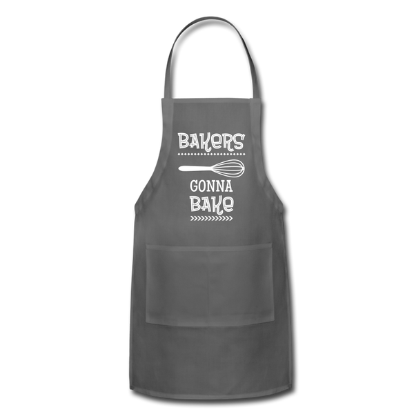 Bakers Gonna Bake Funny Cooking Adjustable Apron - charcoal