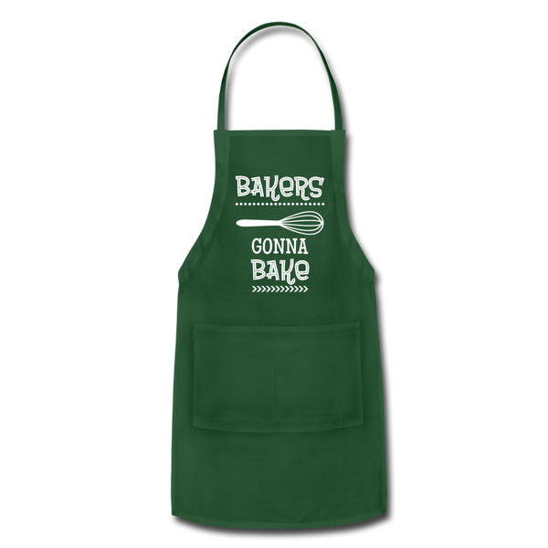Bakers Gonna Bake Funny Cooking Adjustable Apron - forest green