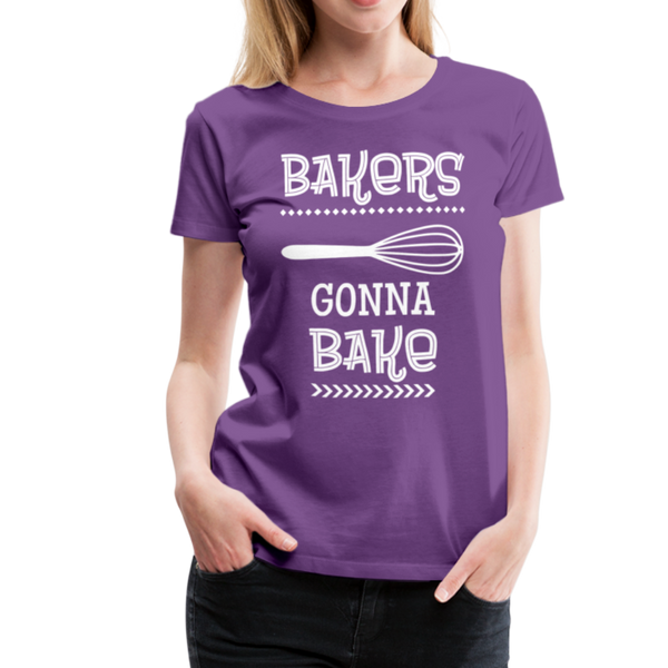 Bakers Gonna Bake Funny Cooking Women’s Premium T-Shirt - purple