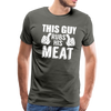 This Guy Rubs His Meat Funny BBQ Men's Premium T-Shirt - asphalt gray