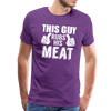 This Guy Rubs His Meat Funny BBQ Men's Premium T-Shirt - purple