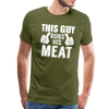 This Guy Rubs His Meat Funny BBQ Men's Premium T-Shirt - olive green