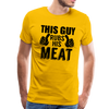 This Guy Rubs His Meat Funny BBQ Men's Premium T-Shirt - sun yellow