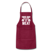 This Guy Rubs His Meat Funny BBQ Adjustable Apron - burgundy