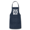 This Guy Rubs His Meat Funny BBQ Adjustable Apron - navy