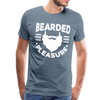 Bearded for Her Pleasure Funny Men's Premium T-Shirt - steel blue