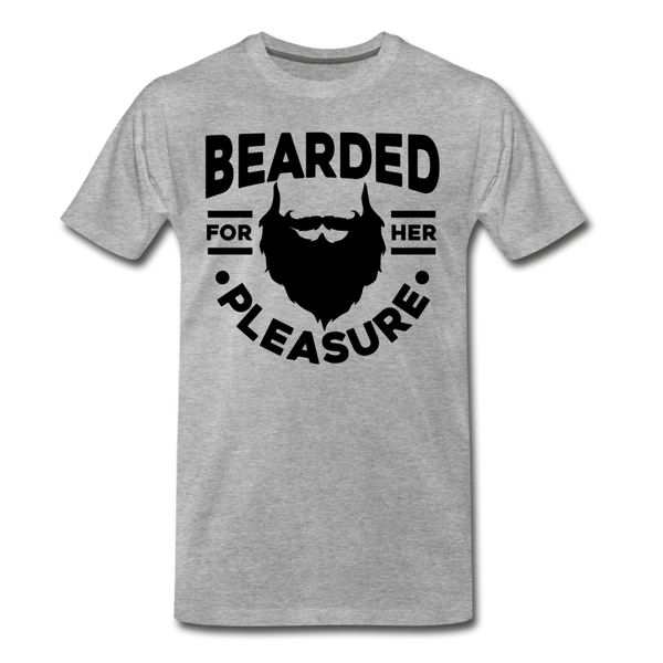 Bearded for Her Pleasure Funny Men's Premium T-Shirt - heather gray