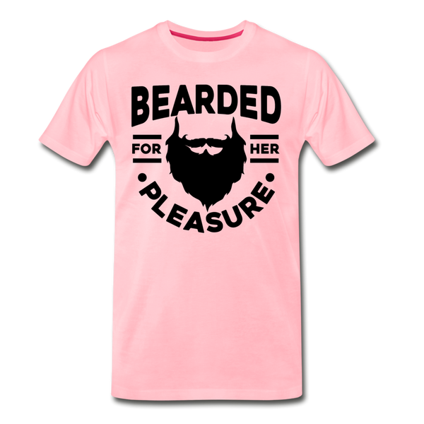 Bearded for Her Pleasure Funny Men's Premium T-Shirt - pink