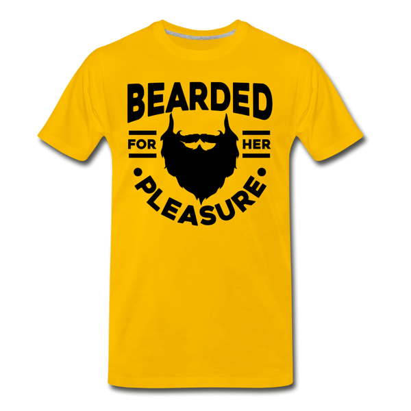 Bearded for Her Pleasure Funny Men's Premium T-Shirt - sun yellow