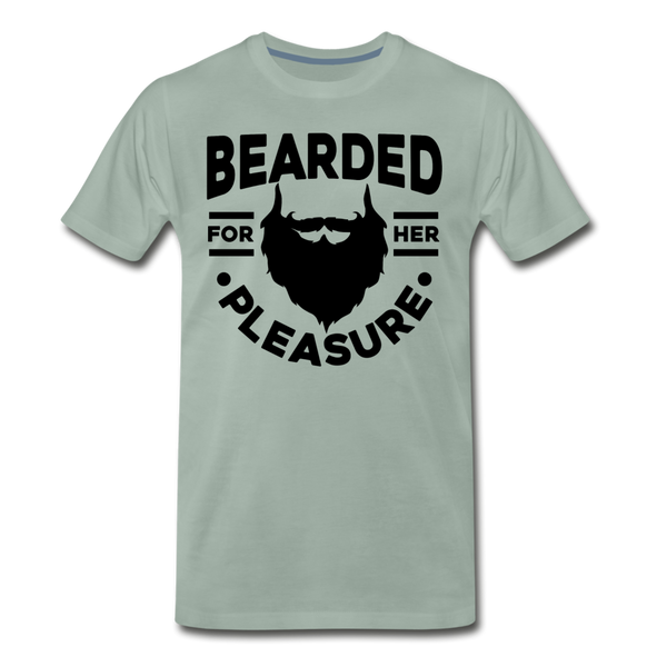 Bearded for Her Pleasure Funny Men's Premium T-Shirt - steel green