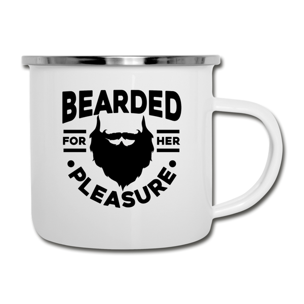 Bearded for Her Pleasure Funny Camper Mug - white
