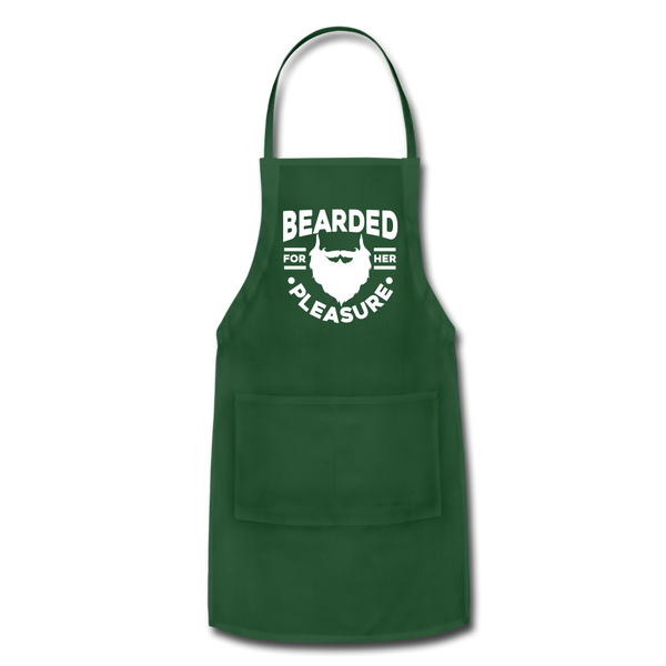 Bearded for Her Pleasure Funny Adjustable Apron - forest green