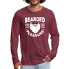Bearded for Her Pleasure Funny Men's Premium Long Sleeve T-Shirt - heather burgundy