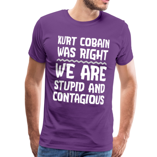 Stupid and Contagious Men's Premium T-Shirt - purple