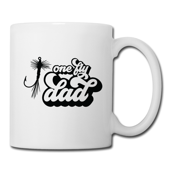 One Fly Dad Fly Fishing Coffee/Tea Mug - white