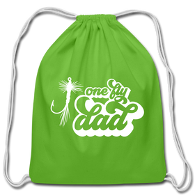 One Fly Dad Fly Fishing Cotton Drawstring Bag