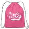 One Fly Dad Fly Fishing Cotton Drawstring Bag - pink