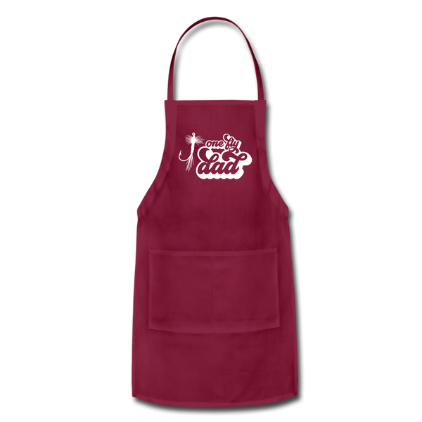 One Fly Dad Fly Fishing Adjustable Apron - burgundy