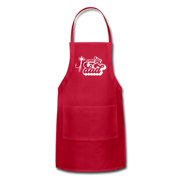 One Fly Dad Fly Fishing Adjustable Apron - red
