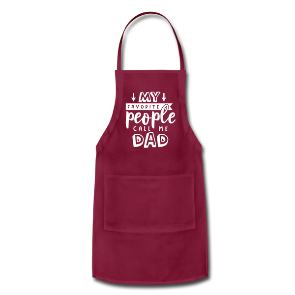 My Favorite People Call Me Dad Father's Day Adjustable Apron - burgundy