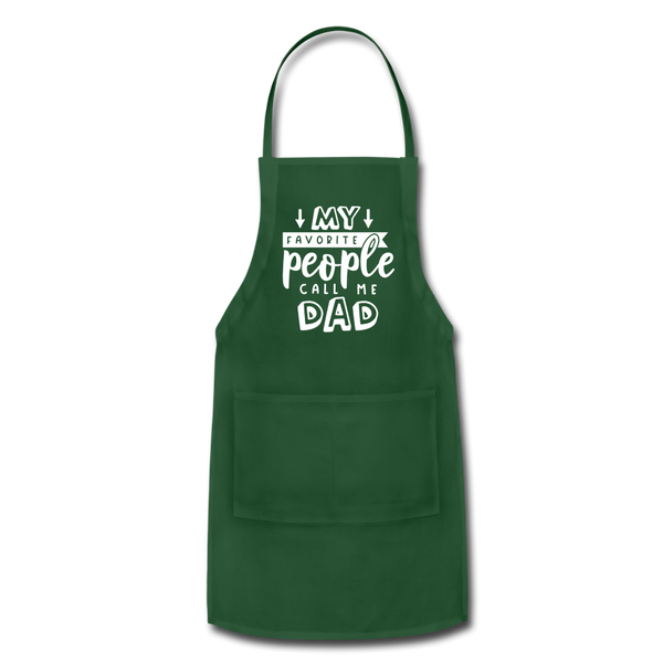 My Favorite People Call Me Dad Father's Day Adjustable Apron - forest green