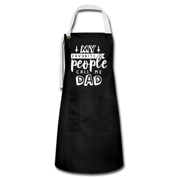 My Favorite People Call Me Dad Father's Day Artisan Apron - black/white