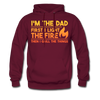 I'm the Dad First I Light the Fire Then I Grill the Meat Men's Hoodie - burgundy