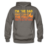 I'm the Dad First I Light the Fire Then I Grill the Meat Men's Hoodie - asphalt gray