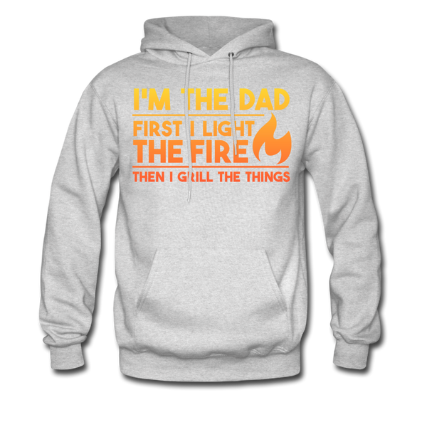 I'm the Dad First I Light the Fire Then I Grill the Meat Men's Hoodie - ash 