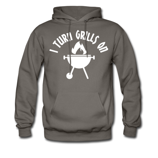 I Turn Grills On Funny BBQ Men's Hoodie - asphalt gray