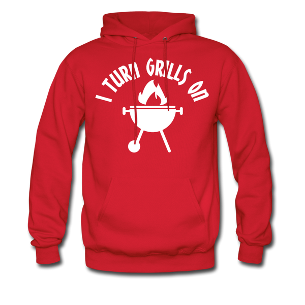 I Turn Grills On Funny BBQ Men's Hoodie - red