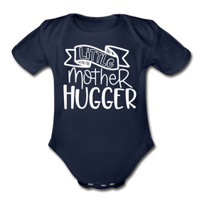 Little Mother Hugger Funny Organic Short Sleeve Baby Bodysuit