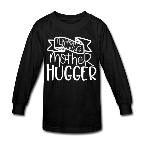 Little Mother Hugger Funny Kids' Long Sleeve T-Shirt - black