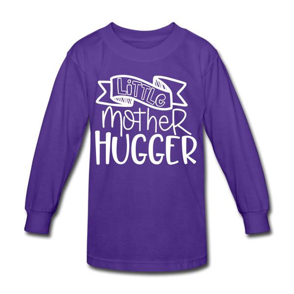 Little Mother Hugger Funny Kids' Long Sleeve T-Shirt - dark purple