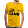 Sorry I Missed Your Call, I was on the Other Line Funny Fishing Men's Premium T-Shirt - sun yellow