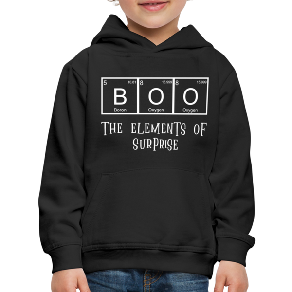 BOO the Elements of Surprise Dad Jokes Halloween Kids‘ Premium Hoodie - black