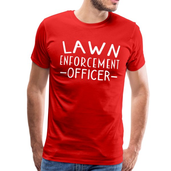 Lawn Enforcement Officer Funny Dad Joke Shirt Men's Premium T-Shirt - red