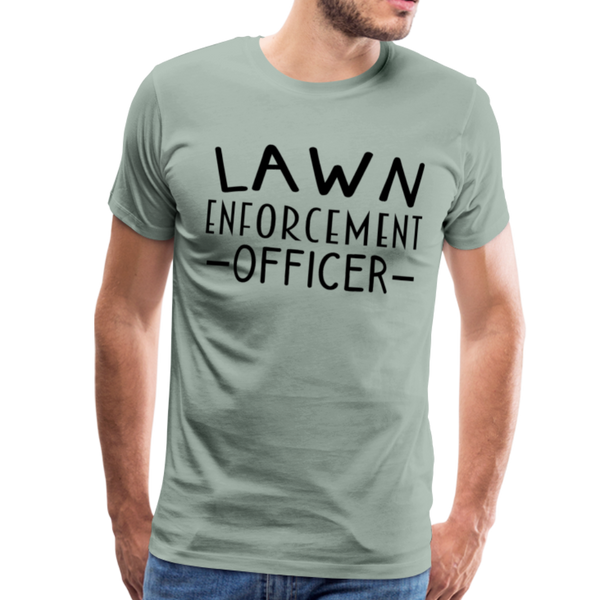 Lawn Enforcement Officer Funny Dad Joke Shirt Men's Premium T-Shirt - steel green