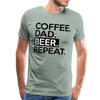 Coffee. Dad. Beer, Repeat. Funny Men's Premium T-Shirt - steel green
