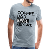 Coffee. Dad. Beer, Repeat. Funny Men's Premium T-Shirt - heather ice blue
