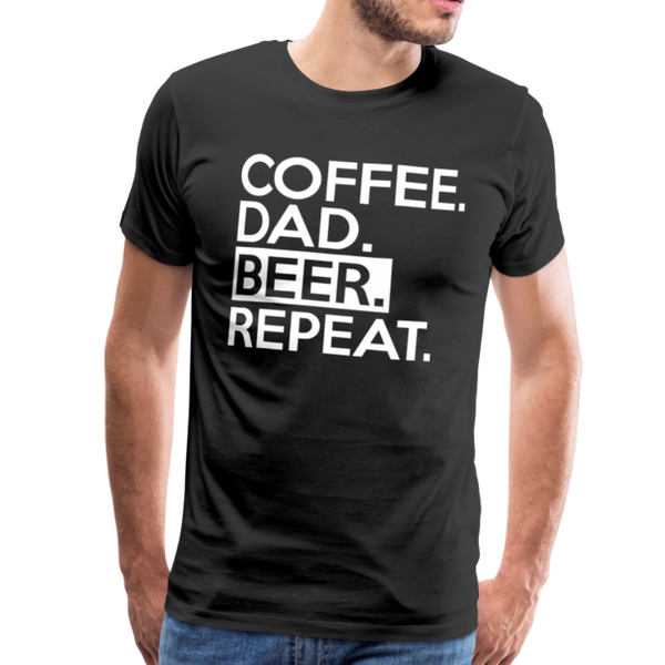 Coffee. Dad. Beer, Repeat. Funny Men's Premium T-Shirt - black