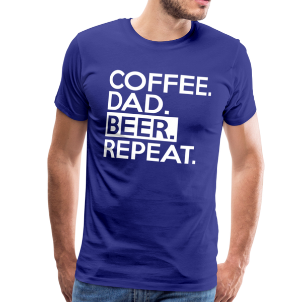 Coffee. Dad. Beer, Repeat. Funny Men's Premium T-Shirt - royal blue