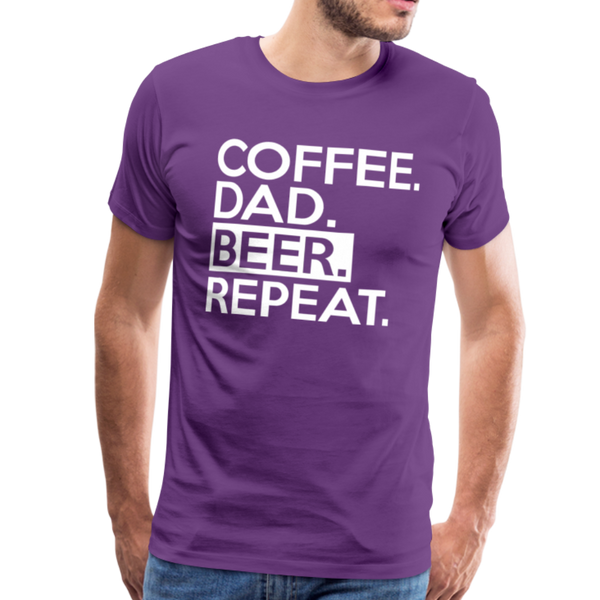Coffee. Dad. Beer, Repeat. Funny Men's Premium T-Shirt - purple