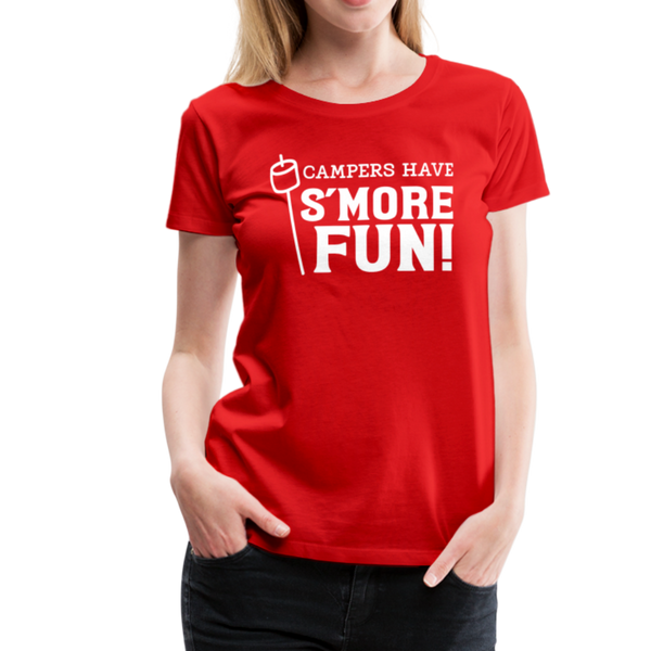 Camper's Have S'More Fun! Funny Camping Women’s Premium T-Shirt - red