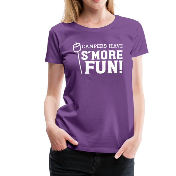 Camper's Have S'More Fun! Funny Camping Women’s Premium T-Shirt - purple