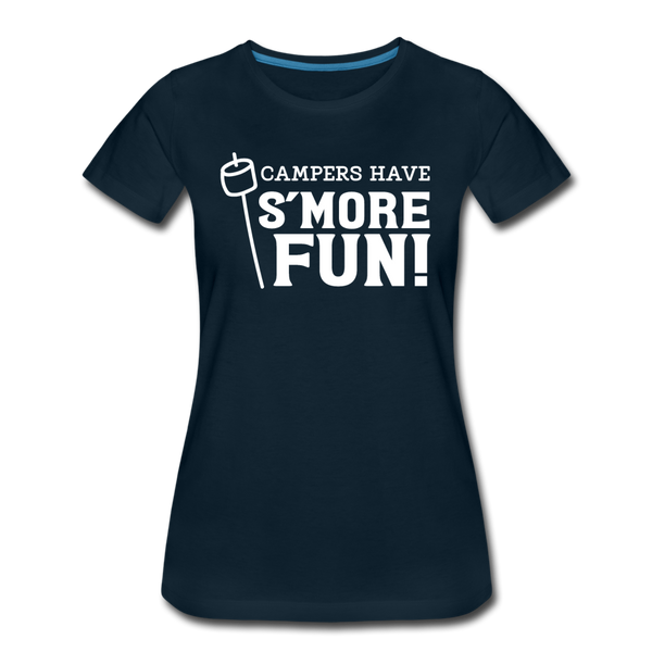 Camper's Have S'More Fun! Funny Camping Women’s Premium T-Shirt - deep navy