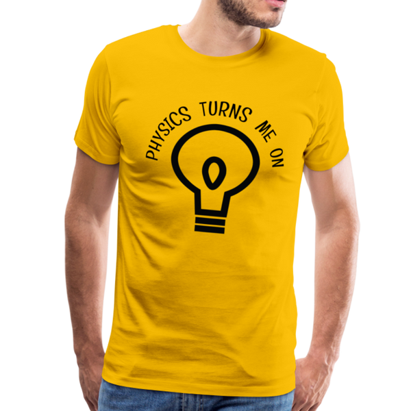Physics Turns Me On Funny Geek Men's Premium T-Shirt - sun yellow