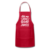 Ask Me About my Dad Jokes Funny Adjustable Apron - red